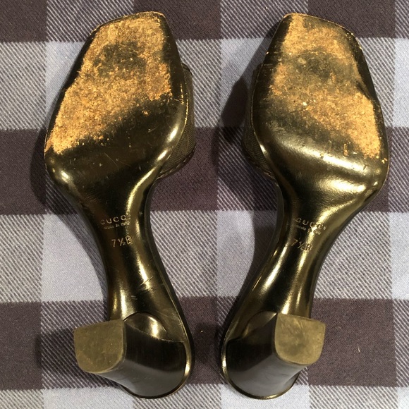 Gucci Black Monogram Heels - Picture 6 of 7